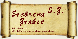 Srebrena Zrakić vizit kartica